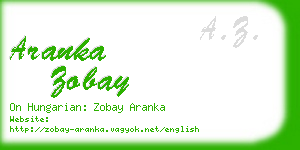 aranka zobay business card